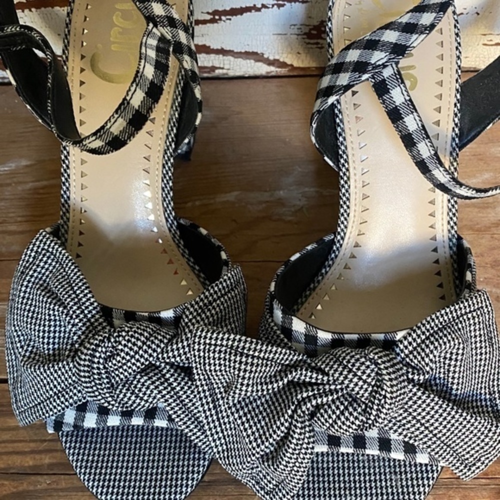 Sam Edelman Black & White Eva Gingham Sandal 6 - Picture 8 of 8